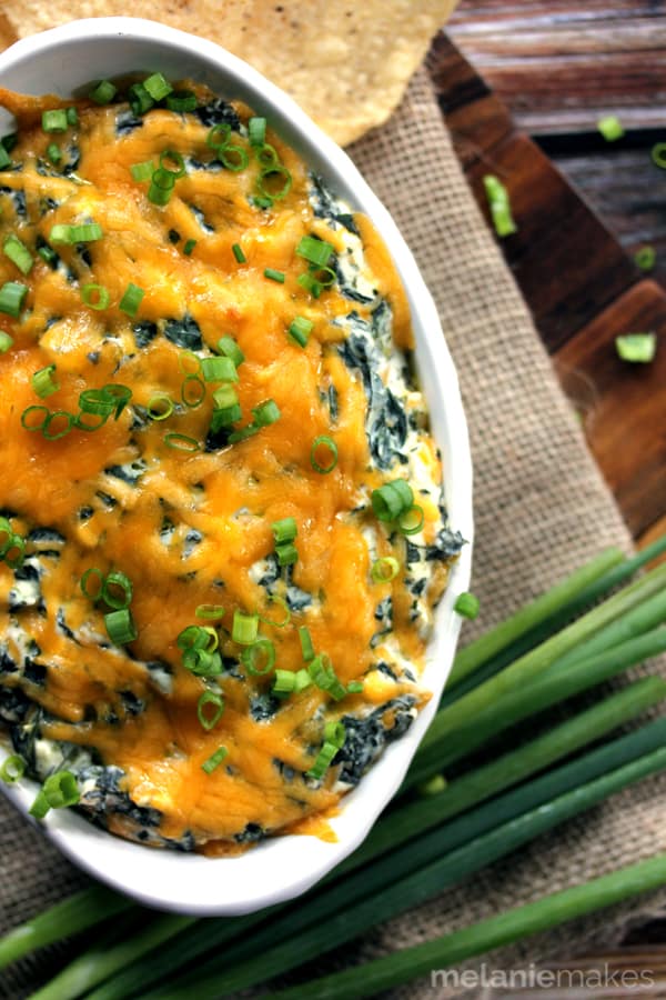 Creamy Baked Double Cheese and Spinach Dip | Melanie Makes