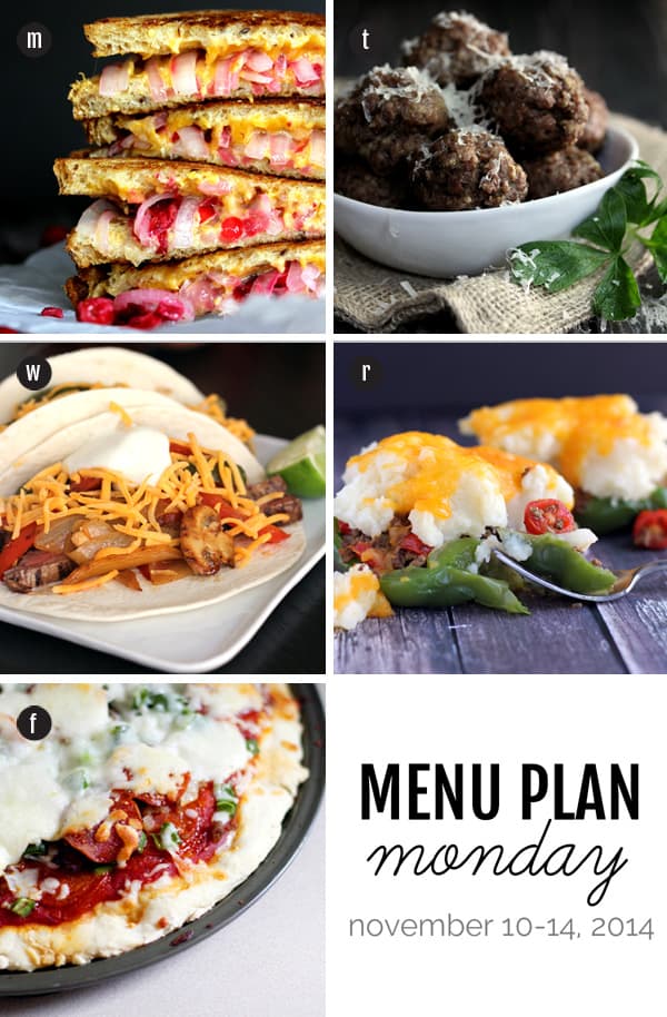 Menu Plan Monday - November 10, 2014 | Melanie Makes