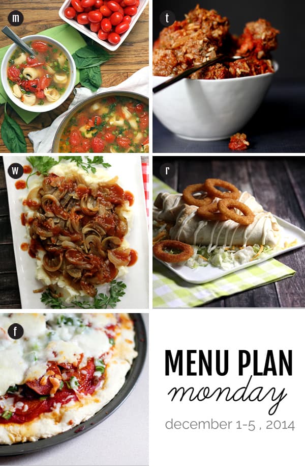Menu Plan Monday - December 1, 2014 | Melanie Makes