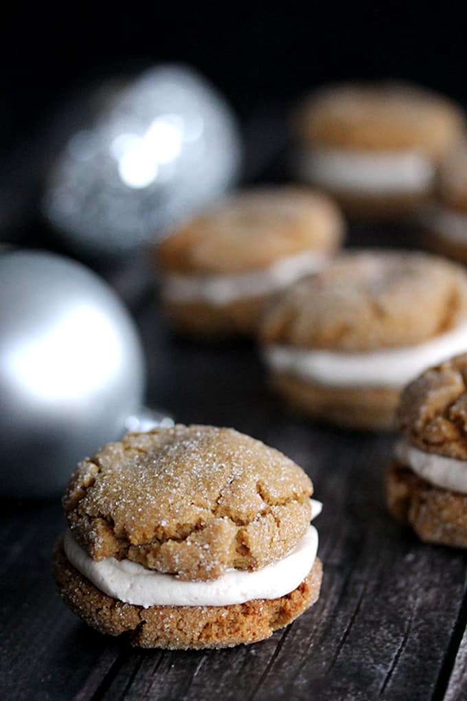 Ginger Cookie Sandwiches with Christmas Ale Buttercream | Melanie Makes