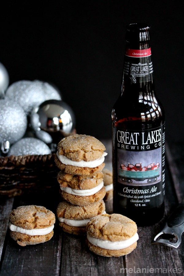 Ginger Cookies with Christmas Ale Buttercream | Melanie Makes