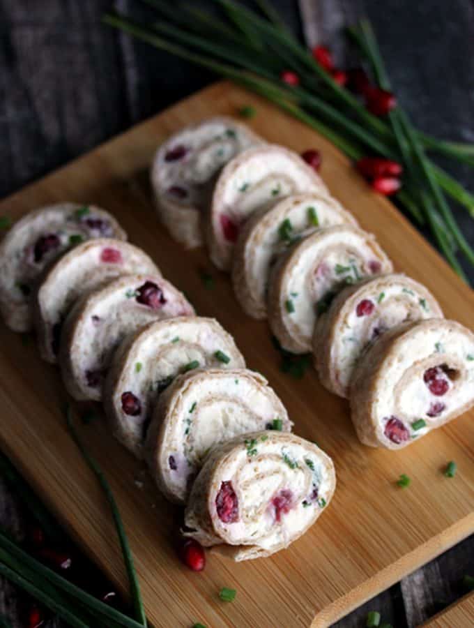 Pomegranate and Feta Pinwheels