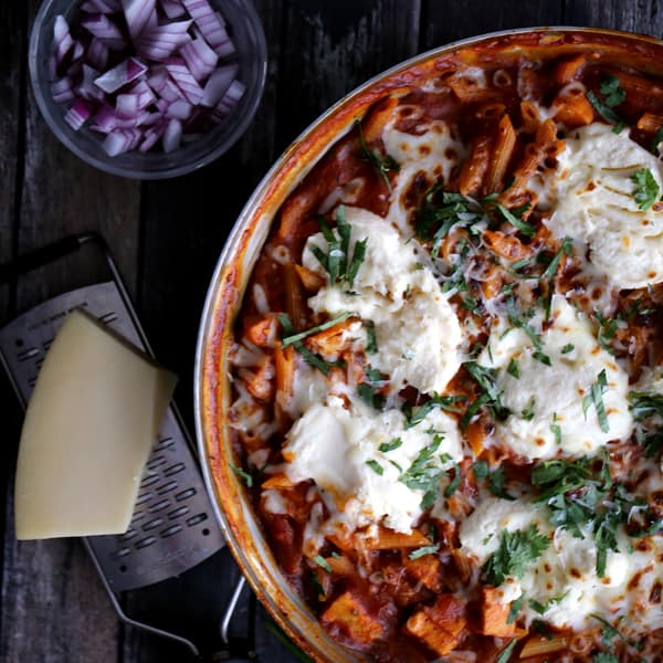 Barbecue Chicken Pizza Skillet Lasagna