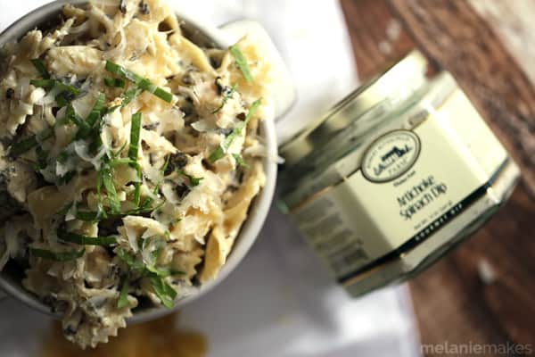 Quick and Easy Chicken Artichoke Spinach Pasta - Melanie Makes