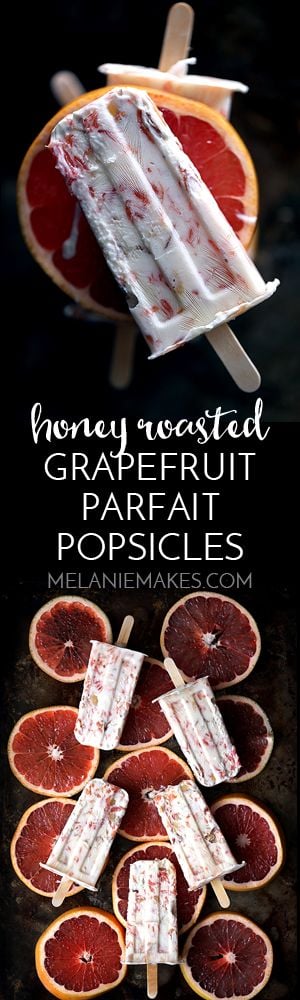 Stock your freezer with these Honey Roasted Grapefruit Parfait Popsicles. A five ingredient parfait becomes an anytime, anywhere treat when it's transformed into a popsicle. Roasted grapefruit segments, honey, almonds and yogurt create this amazingly flavorful seasonal treat suitable for breakfast or any time of day.