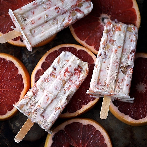 Honey Roasted Grapefruit Parfait Popsicles