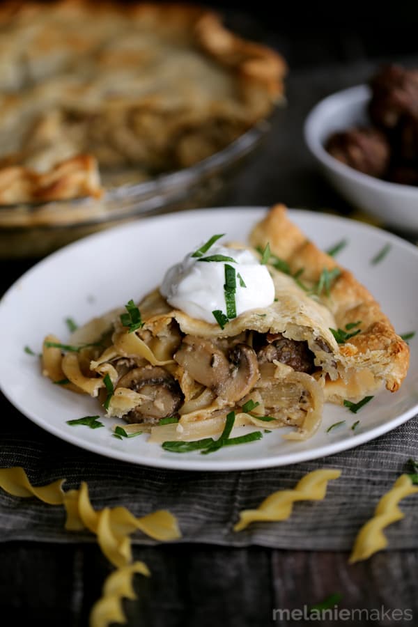 Meatball Stroganoff Pot Pie | Melanie Makes
