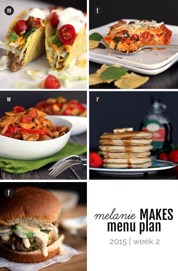 Melanie Makes Menu Plan 2015 - Week 2