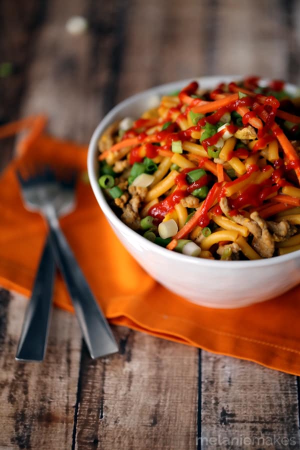 See ya, rice!  You've been replaced by mac and cheese!  Full of veggies and two sources of protein, this Turkey Mac and Cheese Stir Fry is a kid friendlier version of Turkey Fried Rice and sure to please anyone sitting around your dinner table.
