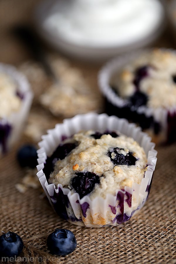 Yogurt Blueberry Oatmeal Muffins Melanie Makes
