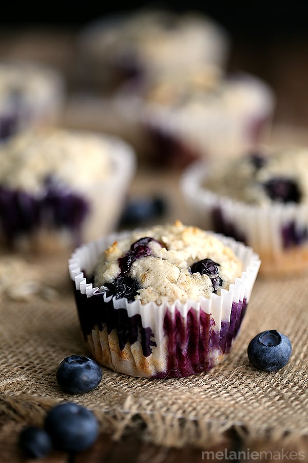 With a stir of a spoon and just four ingredients, you'll be ready to put these Yogurt Blueberry Oatmeal Muffins in the oven before it's even preheated! Using yogurt instead of the typically called for egg makes for a lighter, less dense muffin. That also makes them even harder to resist going back for just one more!