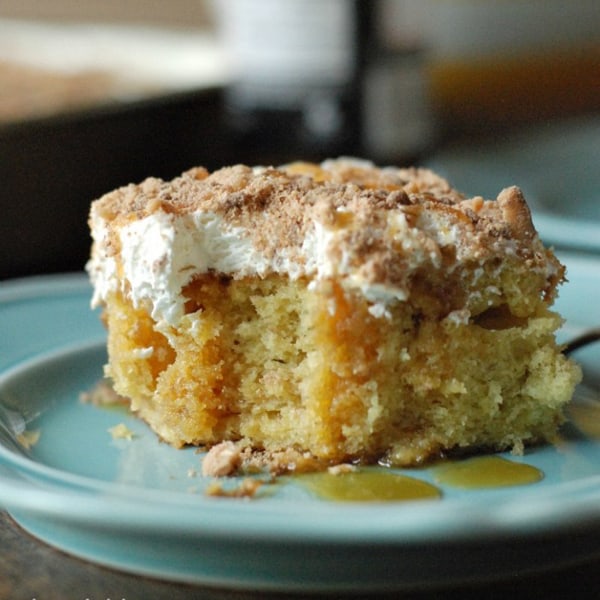 Banana Toffee Poke Cake