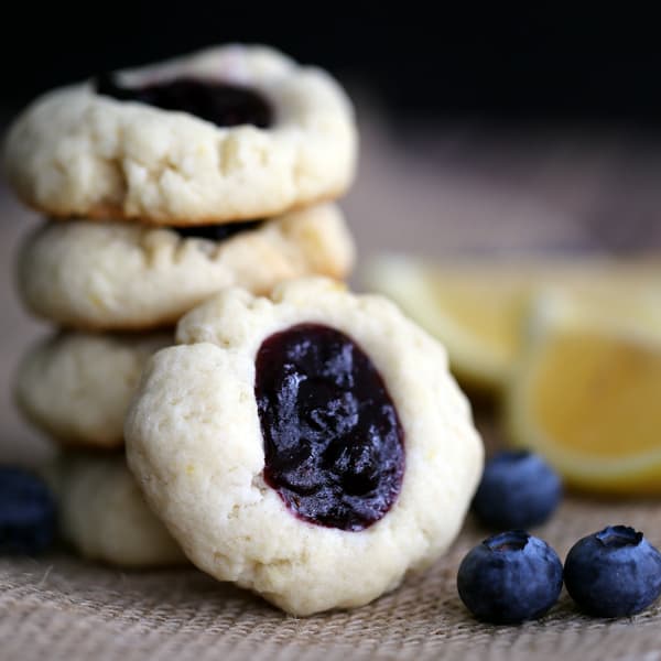 Blueberry Lemon Ginger Thumbprint Cookies