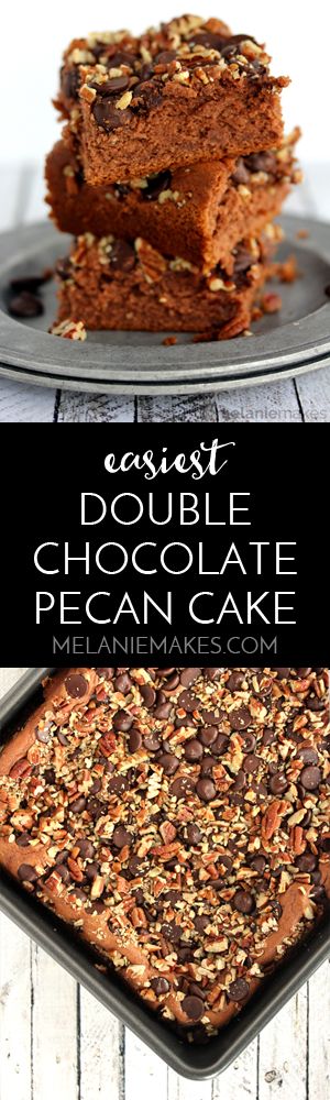 A white cake mix is transformed to become the Easiest Double Chocolate Pecan Cake. With minimal ingredients - including two types of chocolate! - and 30 minutes, you’ll have a cake fit for any celebration or just to celebrate that you’ve conquered another day.