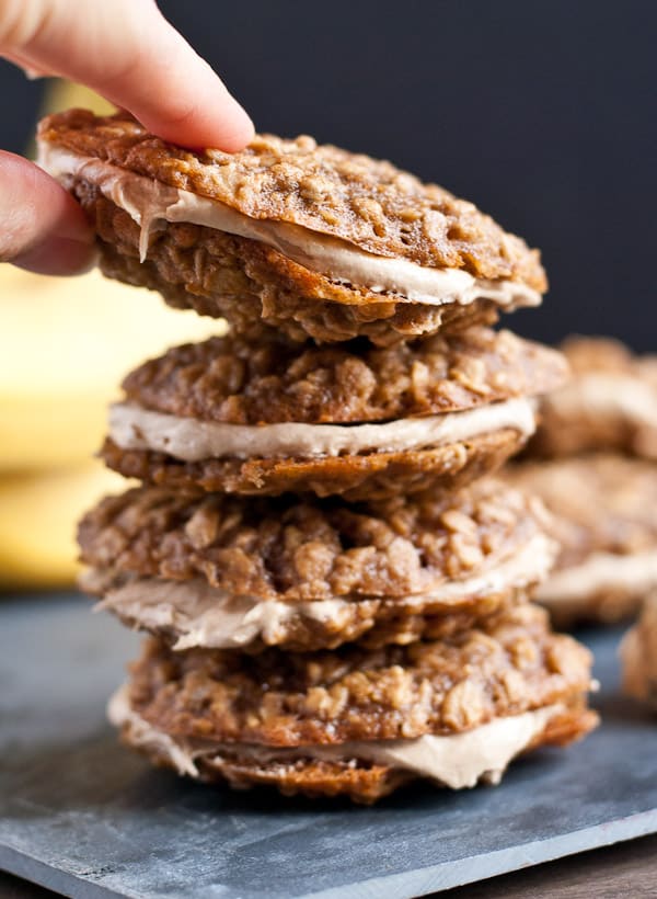 Peanut Butter Banana Oatmeal Creme Pies - Melanie Makes