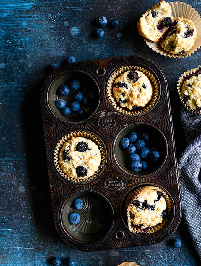 Yogurt Blueberry Oatmeal Muffins
