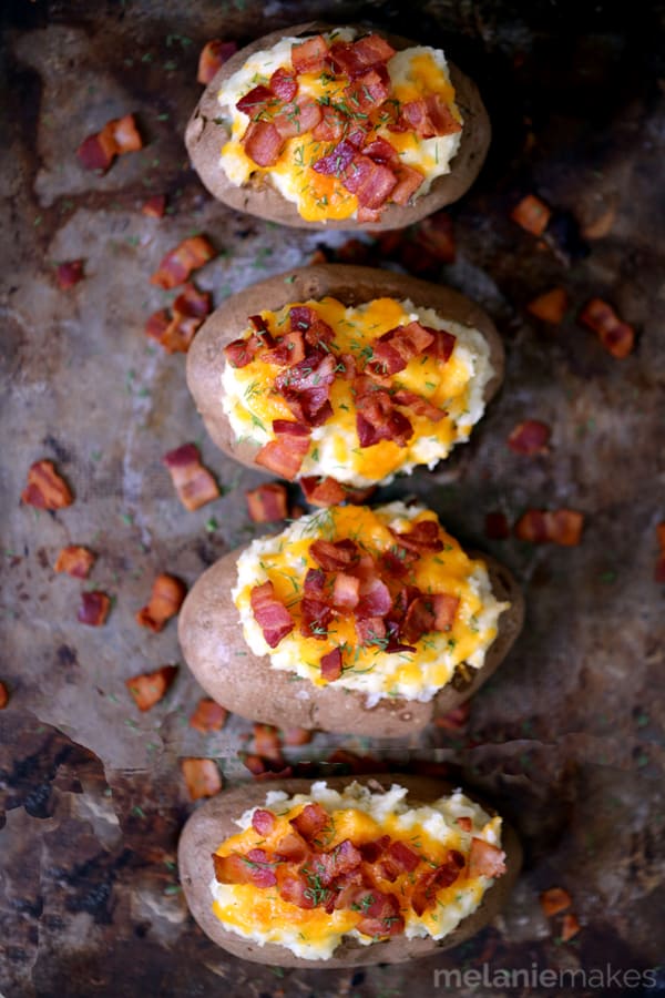 Horseradish Dill Twice Baked Stuffed Potatoes | Melanie Makes