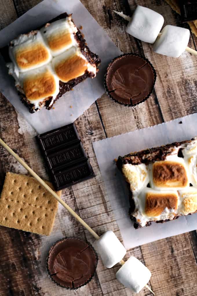 Peanut Butter Cup Stuffed Smores Brownies  Melanie Makes