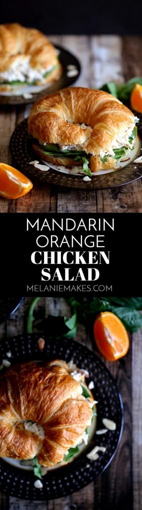 Sure, you could serve this Mandarin Orange Chicken Salad in a lettuce cup but it's absolutely out of this world when served on a fresh, flaky croissant! Mandarin oranges, fresh basil and sliced almonds make this chicken salad one you won't soon forget.