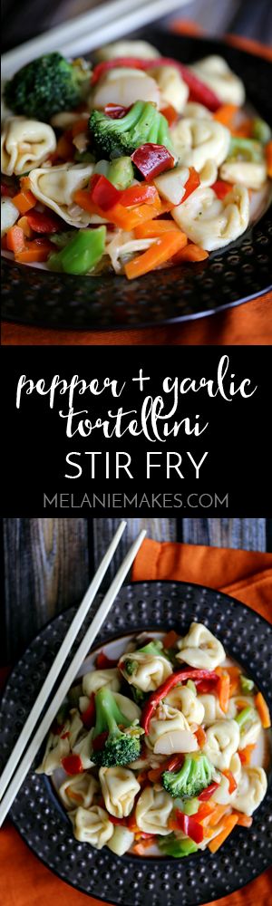 Taking shortcuts in the kitchen doesn't have to mean a boring meal! This four ingredient Pepper and Garlic Tortellini Stir Fry comes together in just 20 minutes and is guaranteed to make hungry bellies happy. 