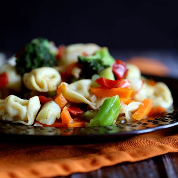 Pepper and Garlic Tortellini Stir Fry