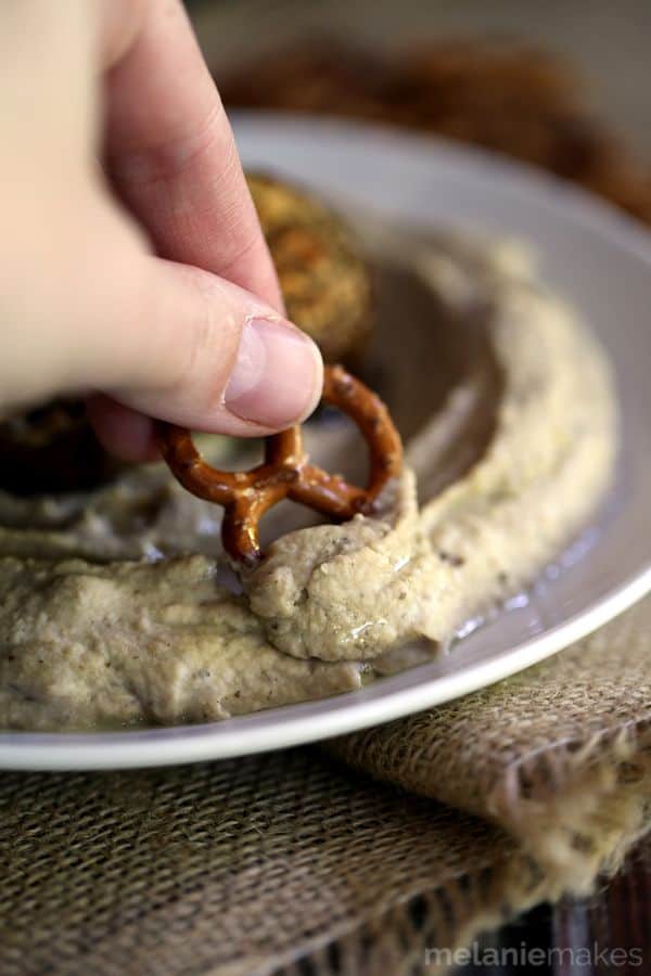 Garlic and Roasted Eggplant Hummus | Melanie Makes