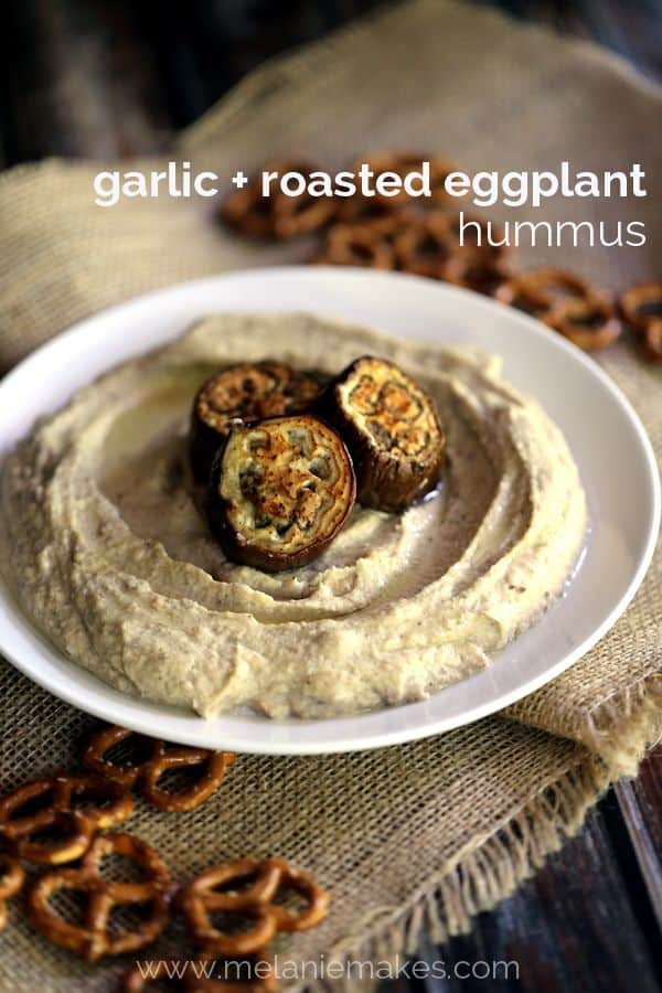 Garlic and Roasted Eggplant Hummus | Melanie Makes