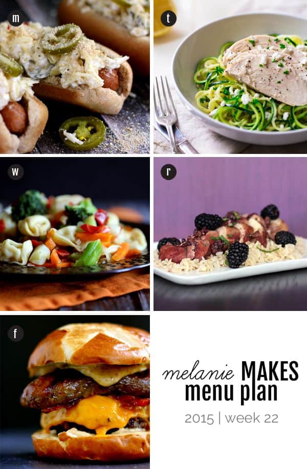 Melanie Makes Menu Plan 2015 - Week 22