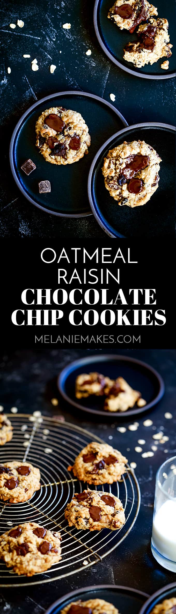 These&nbsp;Oatmeal Raisin Chocolate Chip Cookies won't last long in your cookie jar!&nbsp; Oats, raisins and dark chocolate chips bedazzle this soft and chewy delight and make them absolutely addicting.