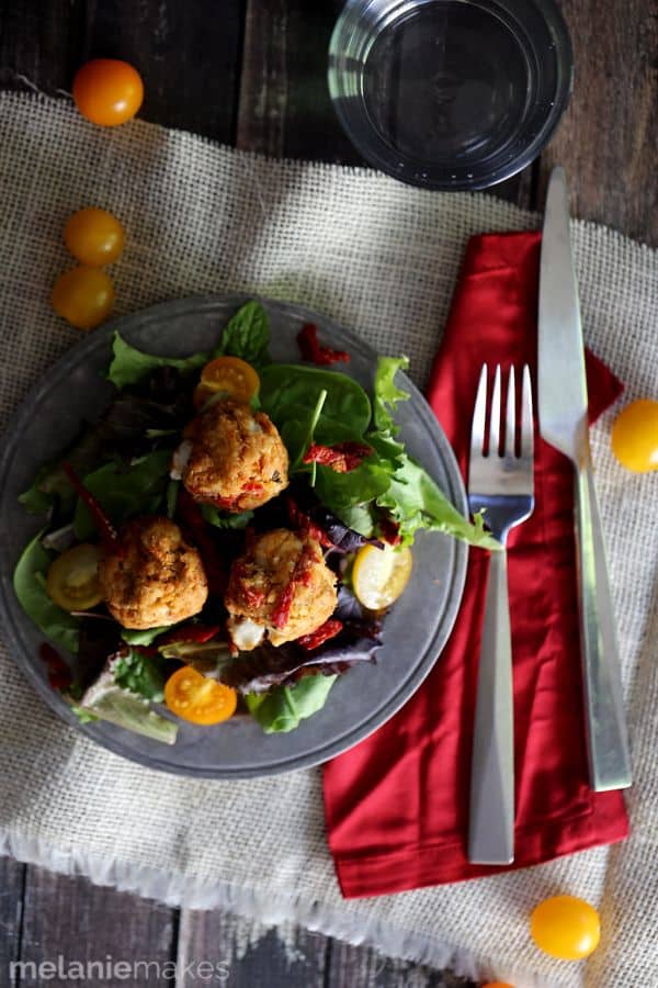 Baked Caprese Tuna Meatballs | Melanie Makes