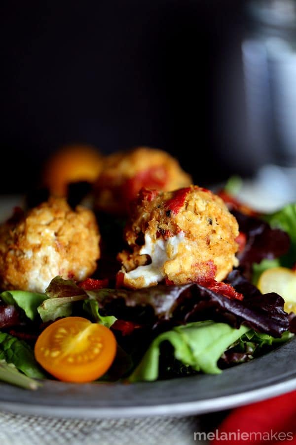 Baked Caprese Tuna Meatballs | Melanie Makes