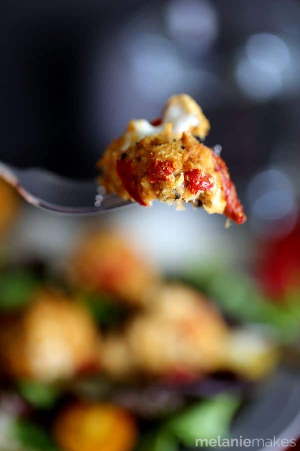 Baked Caprese Tuna Meatballs | Melanie Makes