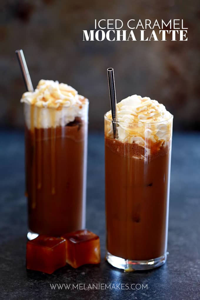 Iced Caramel Mocha Latte | Melanie Makes