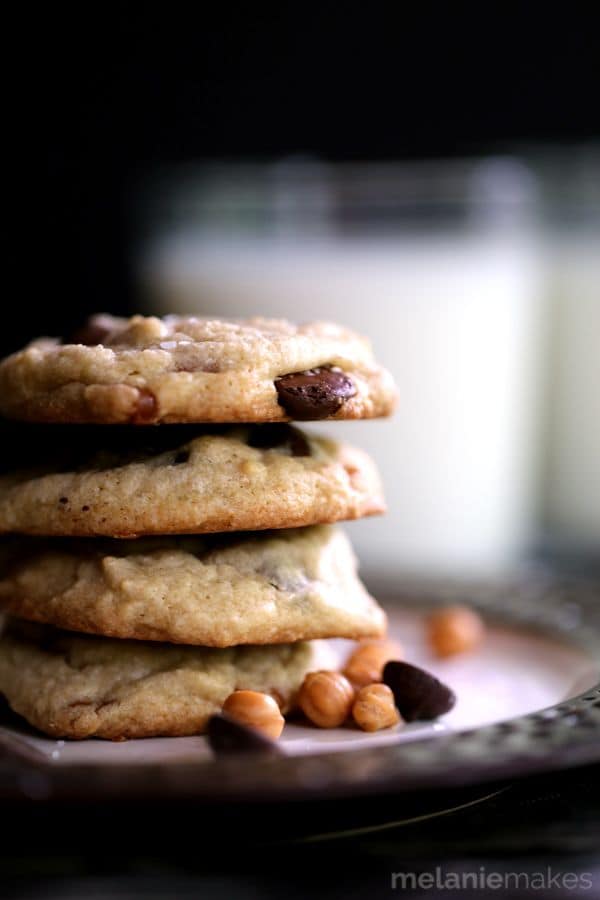 Salted Caramel Dark Chocolate Chip Cookies | Melanie Makes