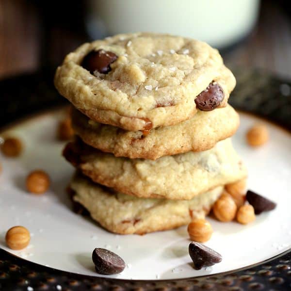 Salted Caramel Dark Chocolate Chip Cookies