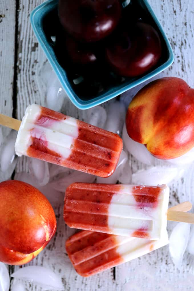 Not only are these Stone Fruit and Yogurt Popsicles loaded with fresh fruit but they also pack a protein punch. Mangos, nectarines and plums are blended together before being layered with honey sweetened Greek yogurt and frozen to create these sweet treats.
