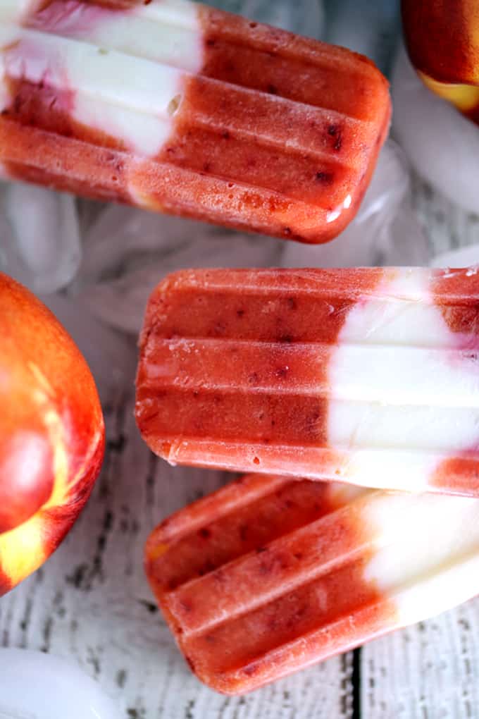 Not only are these Stone Fruit and Yogurt Popsicles loaded with fresh fruit but they also pack a protein punch. Mangos, nectarines and plums are blended together before being layered with honey sweetened Greek yogurt and frozen to create these sweet treats.