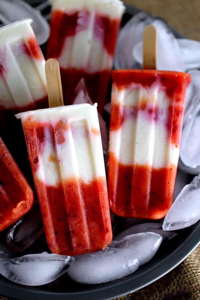 Not only are these Stone Fruit and Yogurt Popsicles loaded with fresh fruit but they also pack a protein punch. Mangos, nectarines and plums are blended together before being layered with honey sweetened Greek yogurt and frozen to create these sweet treats.