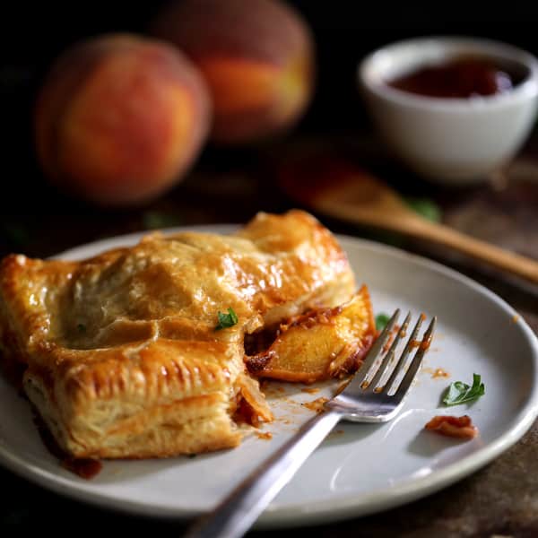 Barbecue Bacon Peach Chicken Turnovers