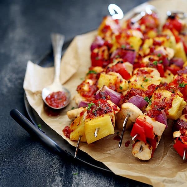 Pineapple Pepper Chicken Kebobs