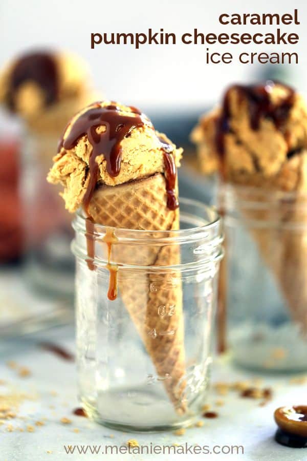 Caramel Pumpkin Cheesecake Ice Cream | Melanie Makes