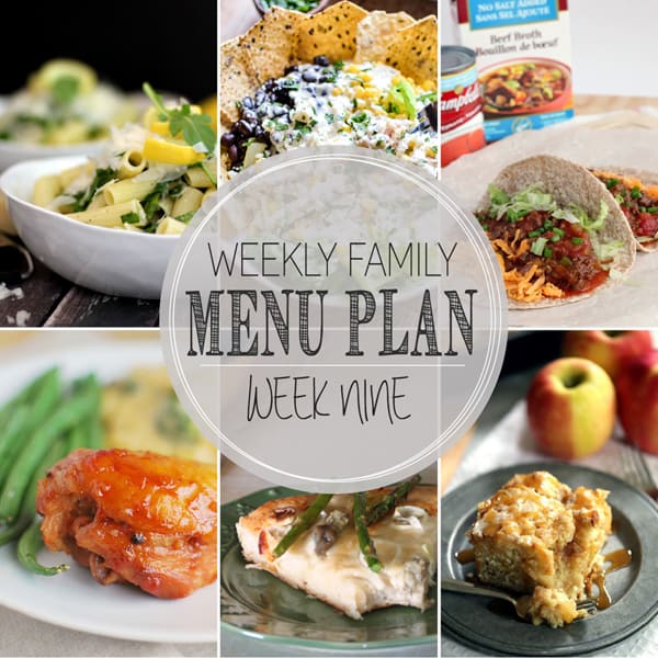 Weekly Family Meal Plan – Week 9