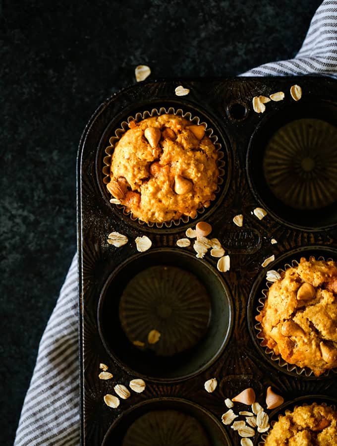 Pumpkin Butterscotch Oatmeal Muffins
