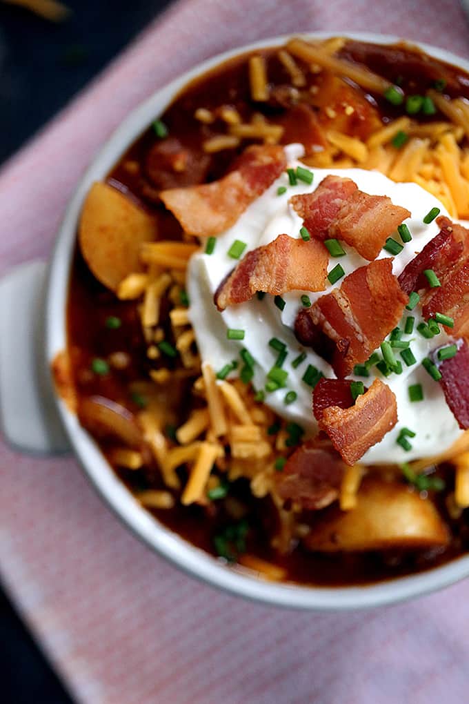 Stuffed Baked Potato Chili | Melanie Makes