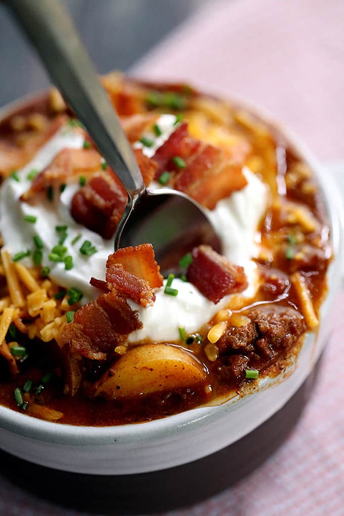 Stuffed Baked Potato Chili | Melanie Makes