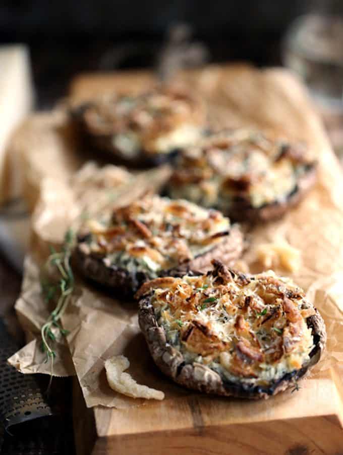 Artichoke and Spinach Stuffed Portobellos