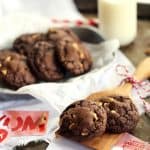 Cheesecake Stuffed Chocolate Peanut Butter Cookies | Melanie Makes