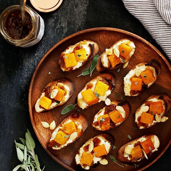 Roasted Butternut Squash Bruschetta