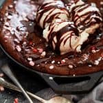 Triple Chocolate Peppermint Skillet Cookie | Melanie Makes