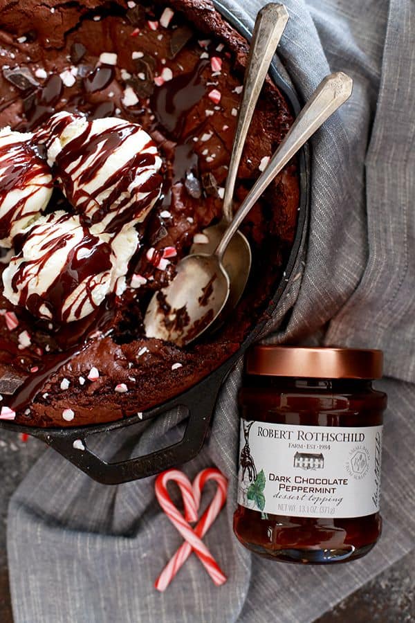 Triple Chocolate Peppermint Skillet Cookie | Melanie Makes